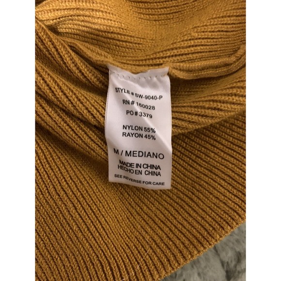 Mustard V-Neck Sweater with Pearl Accents - Picture 11 of 15